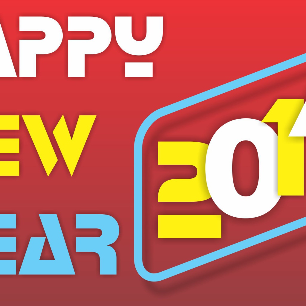 Счастливого Нового Года 2014, разноцветная картинка