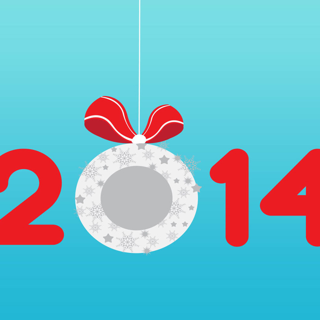 Новый год 2014, голубой фон