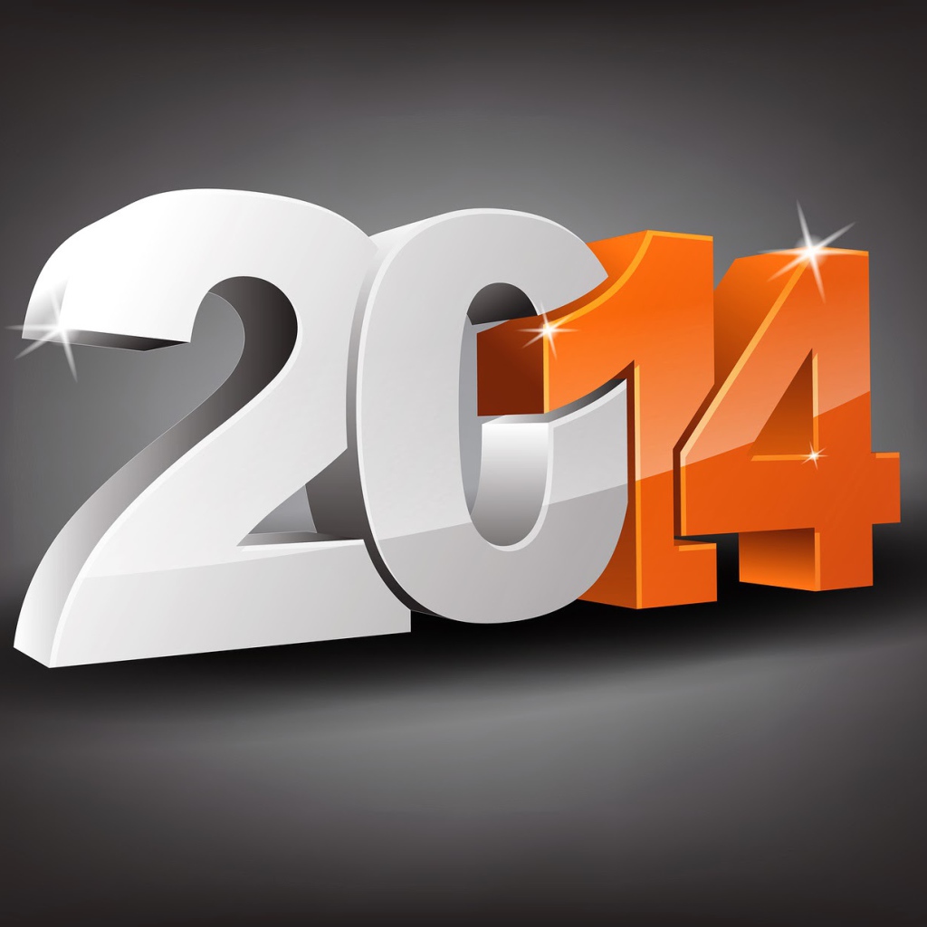 Новый год 2014 на сером фоне