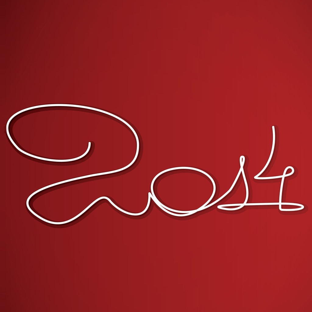 Новый год 2014 на красном фоне