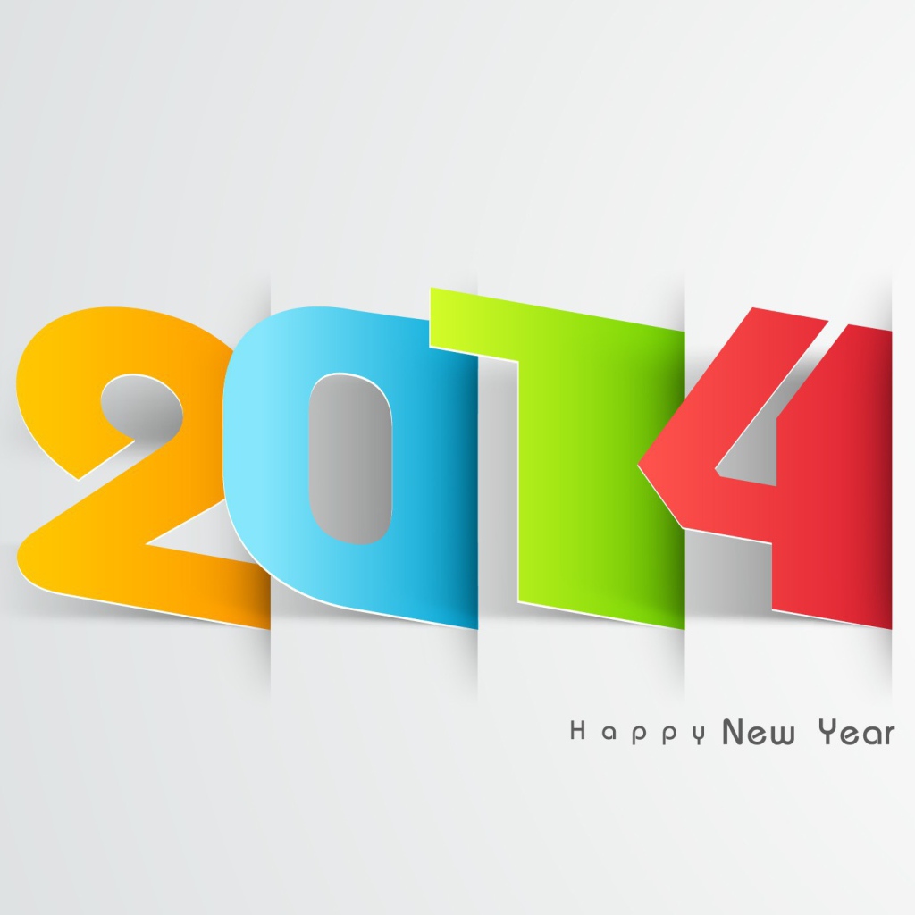 Новый год 2014 на белом фоне