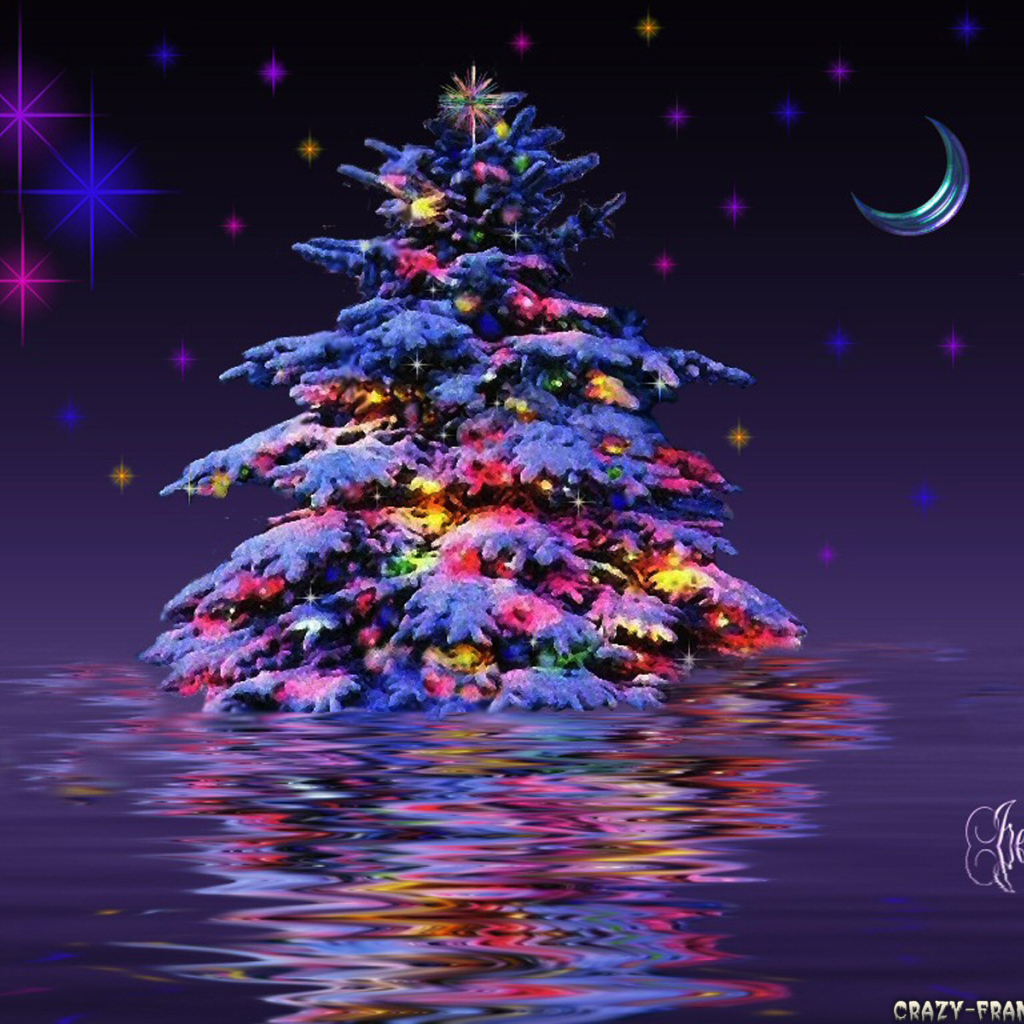 Новогодняя елка в воде