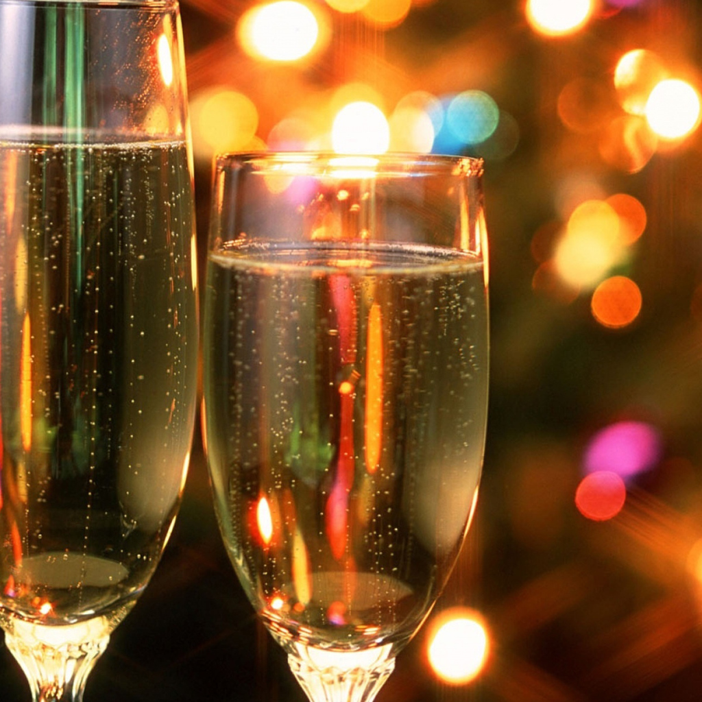 Поднятие бокалов шампанского в Новый год