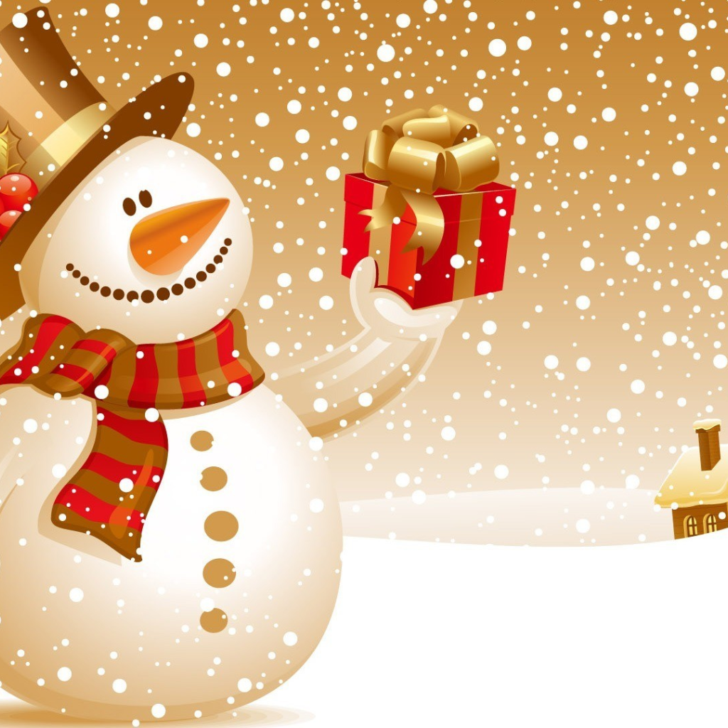 Снеговик с подарком