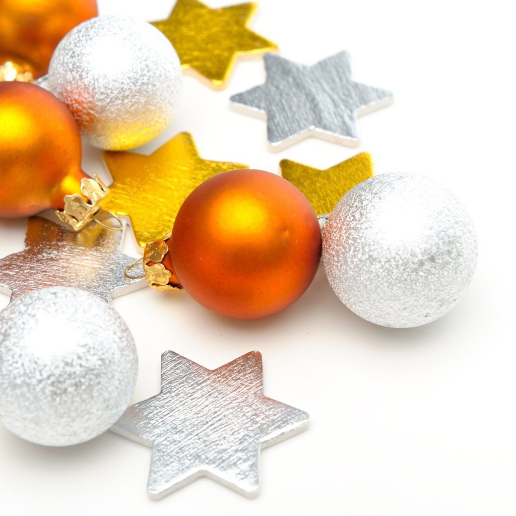 Желтые и белые шары и звездочки