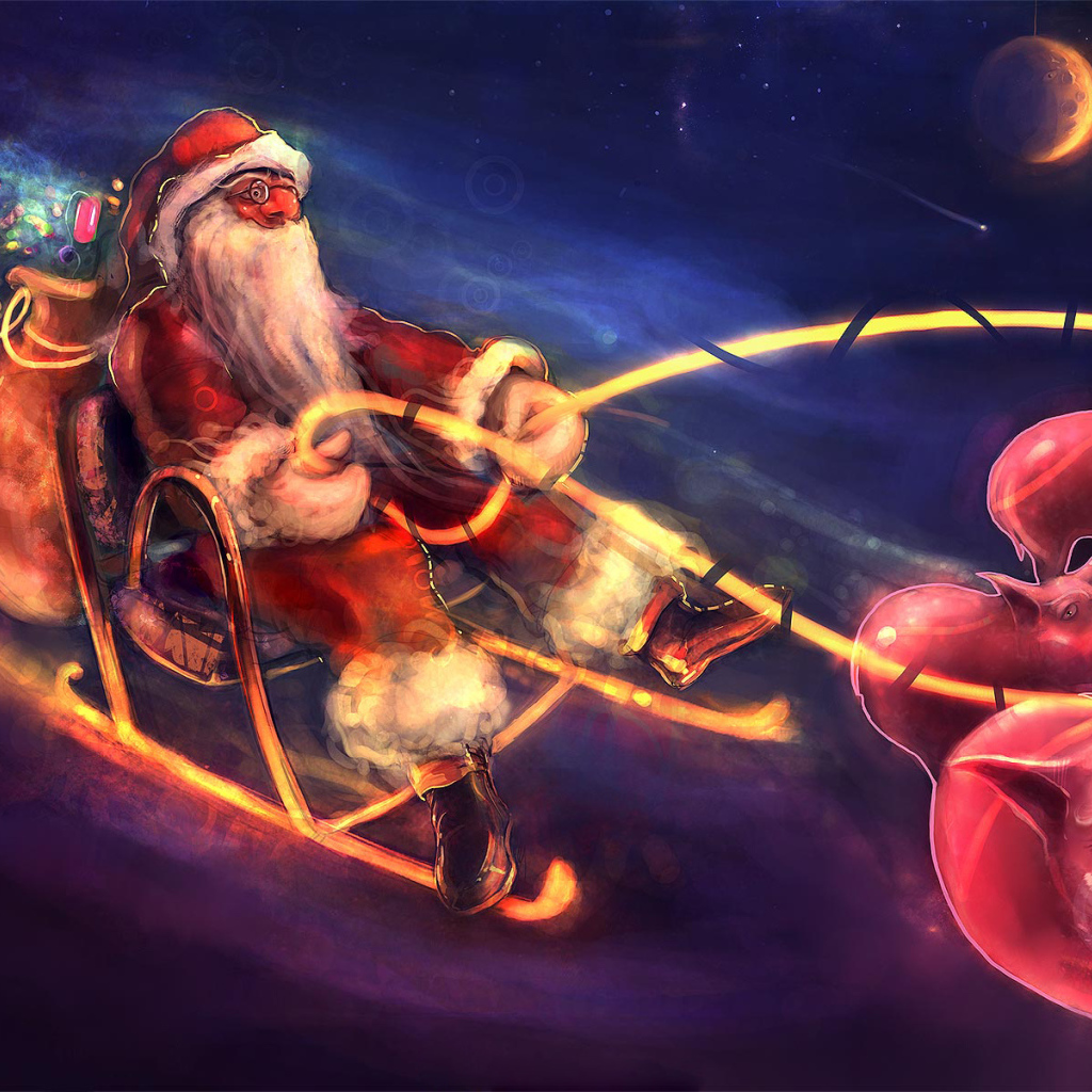 Дед мороз ночью