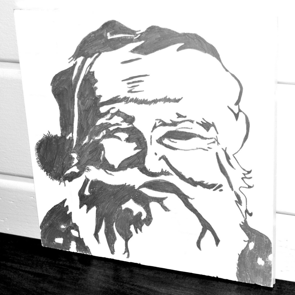 Дед мороз карандашом