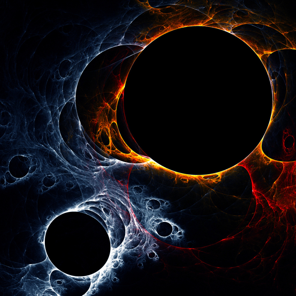 Черные круги с огнем