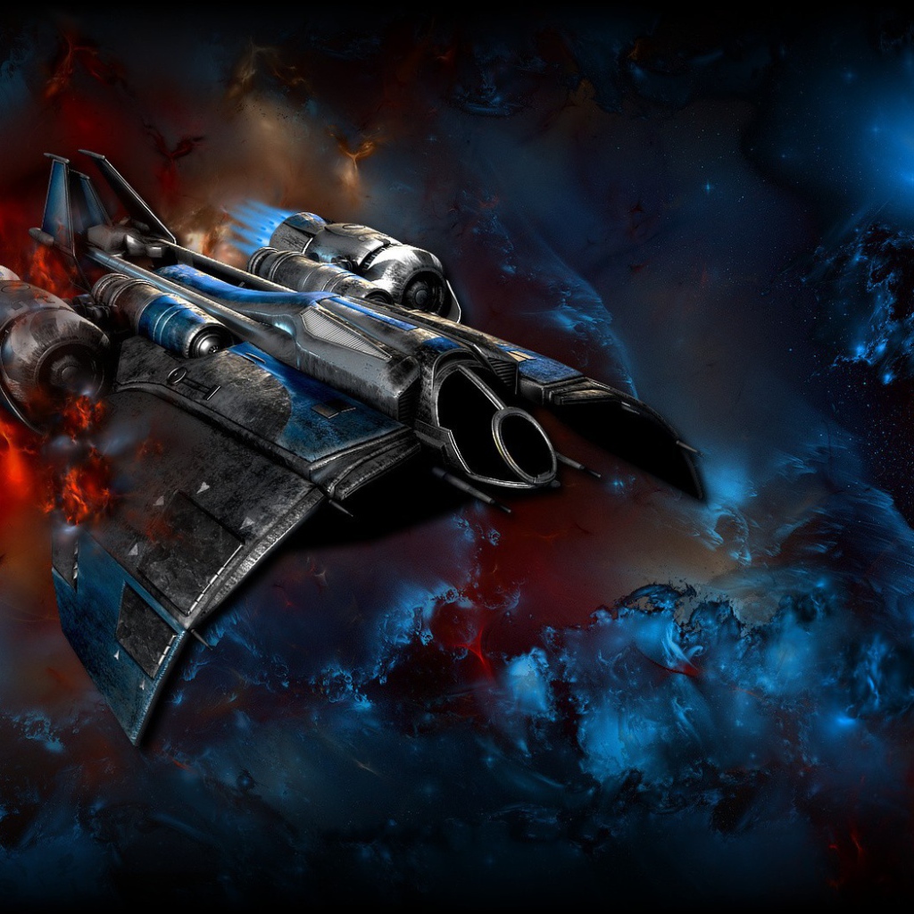 Футуристический рисунок космического корабля