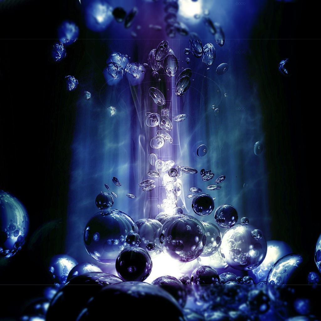 Шары в синем свете