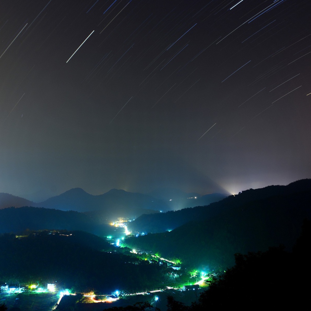 Ночь звезд снято с  длительной экспозицей