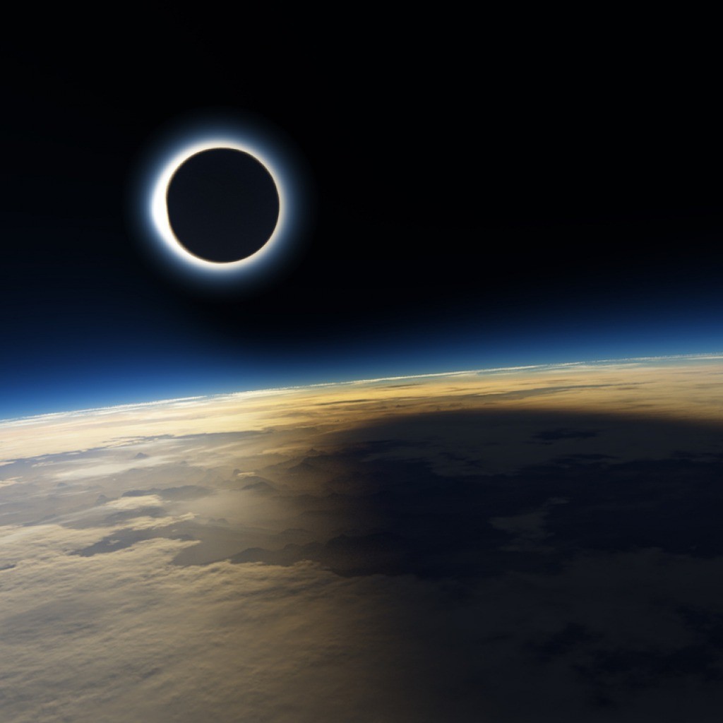 Солнечное затмение из космоса