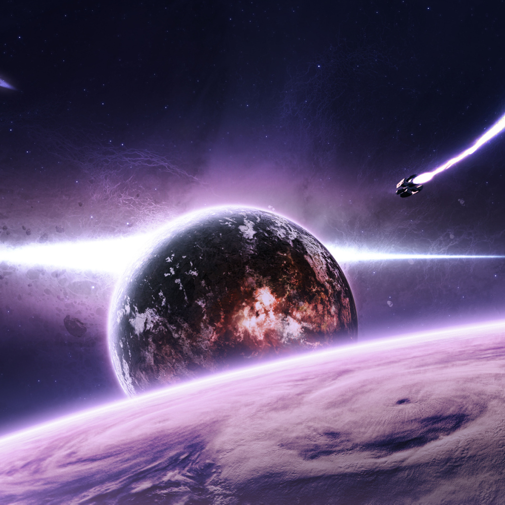 Космический корабль в полете