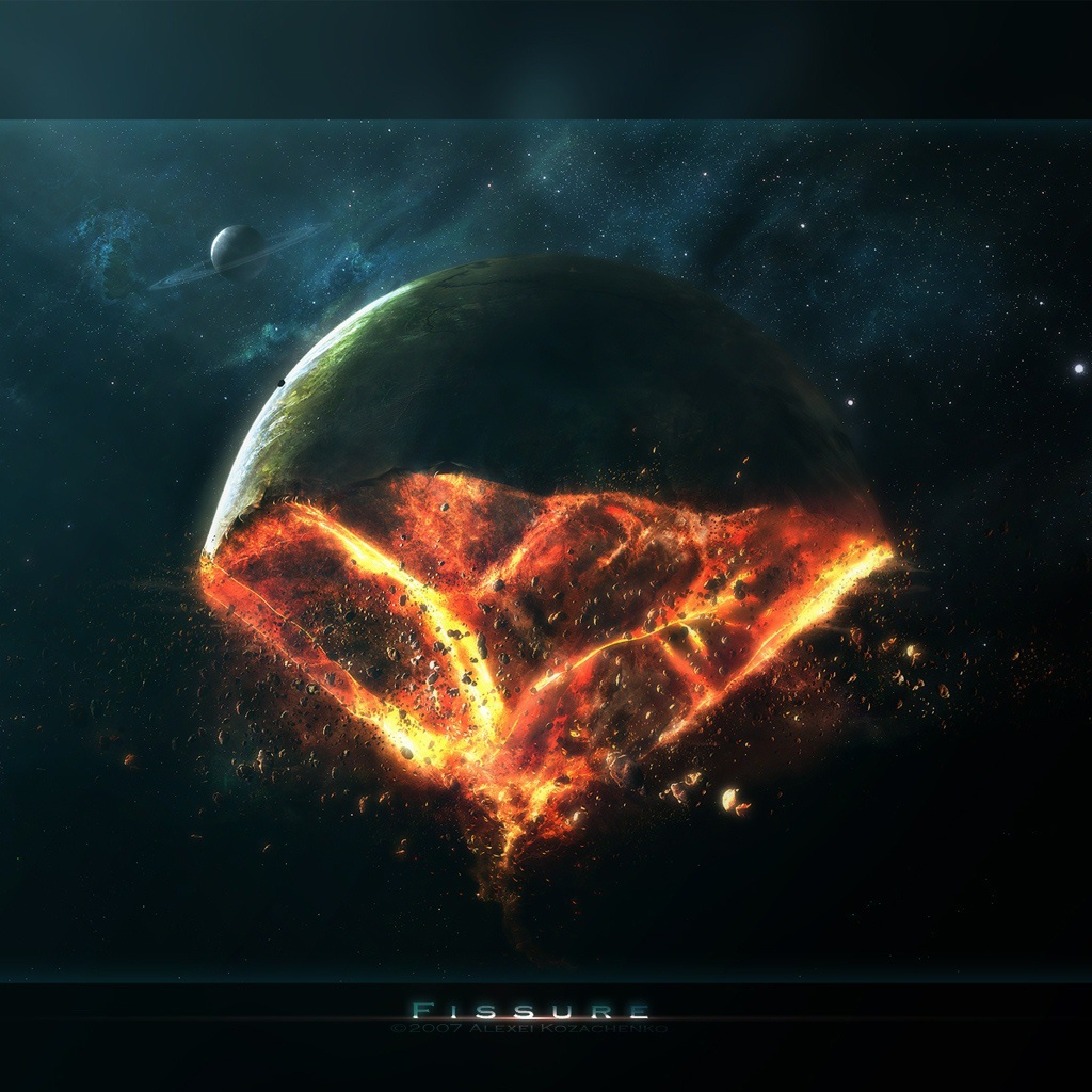 Осколок планеты в космосе