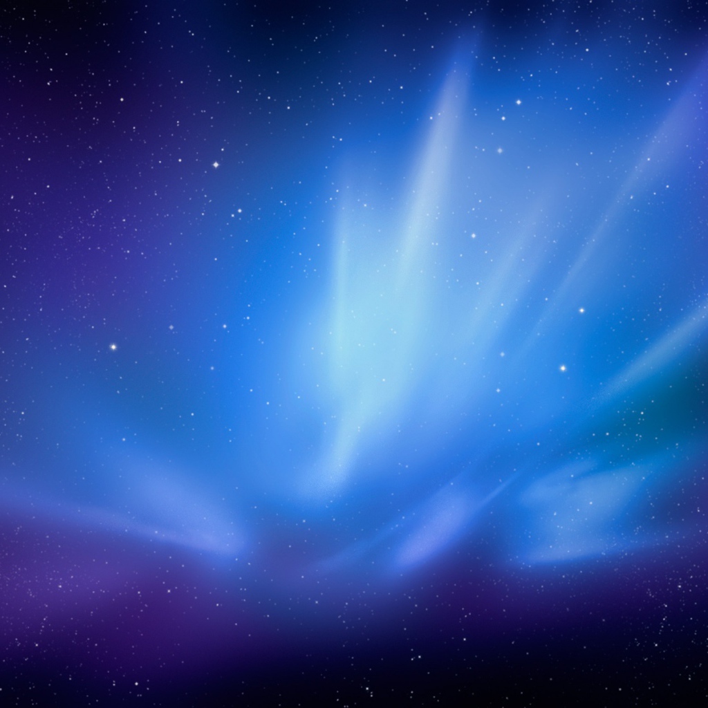 Синие лучи на звездном небе