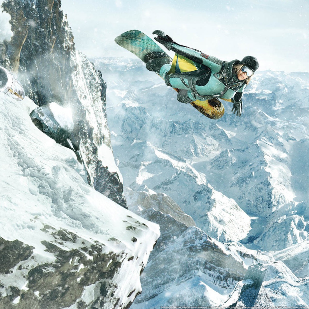 Полет на лыже с горы