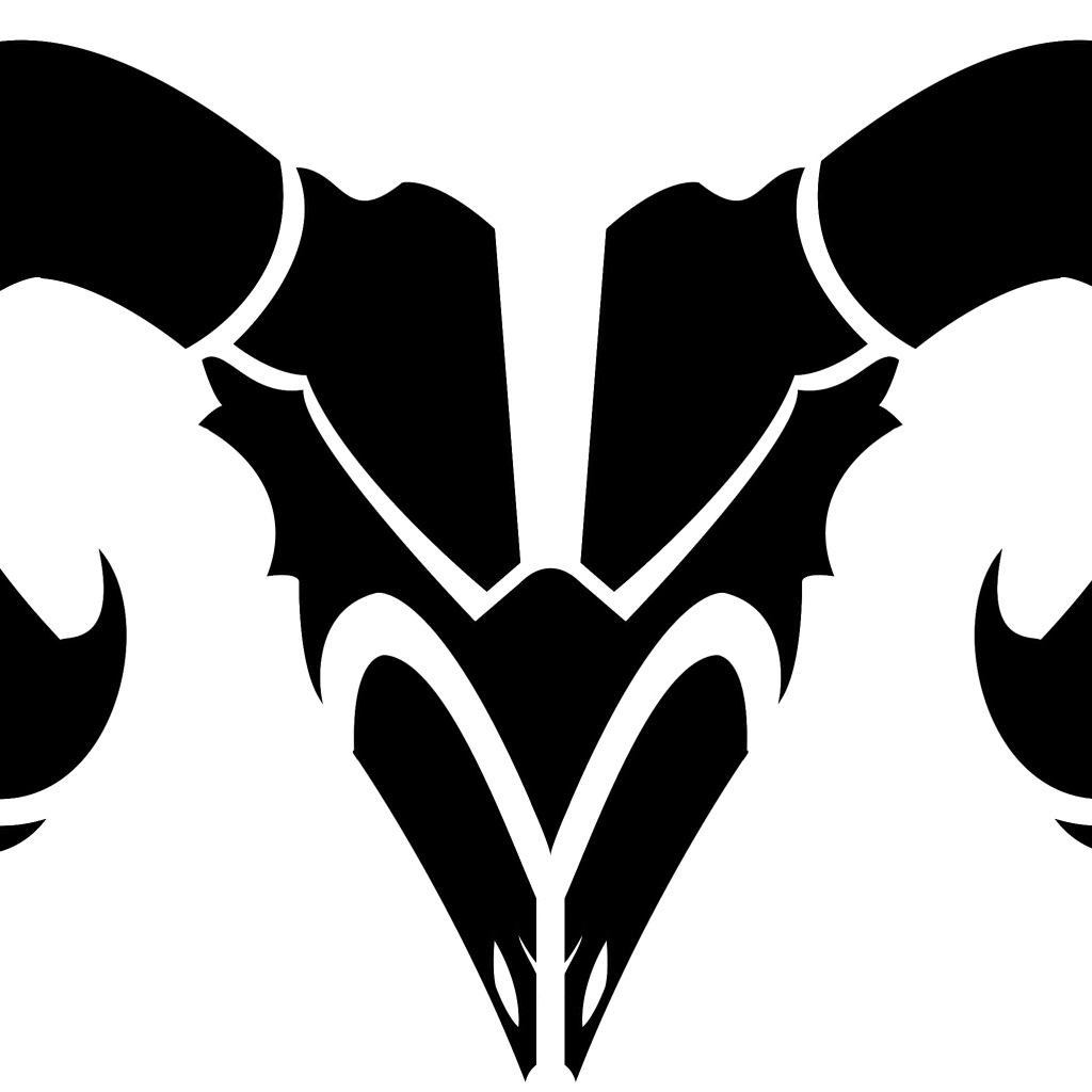 Овен, чёрно-белая картинка