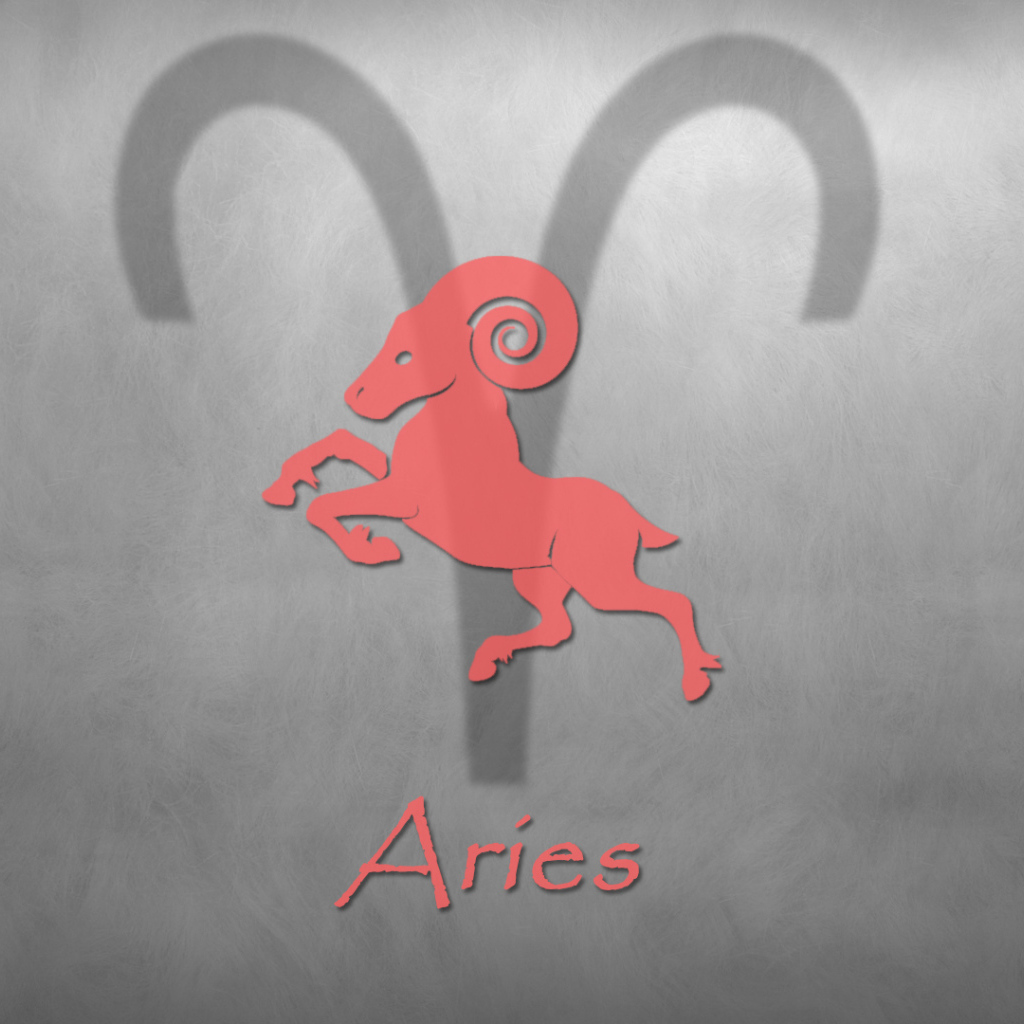 Знак овна на сером фоне