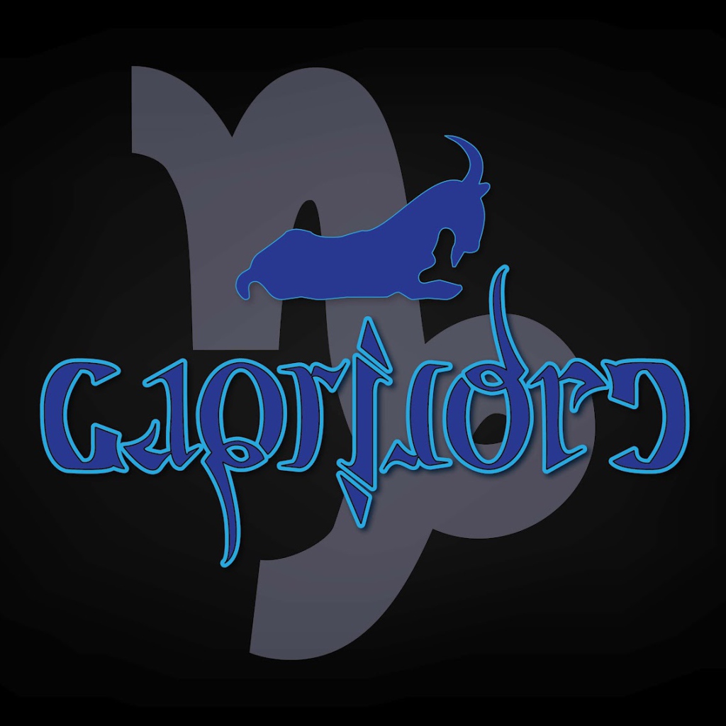 Козерог на чёрном фоне