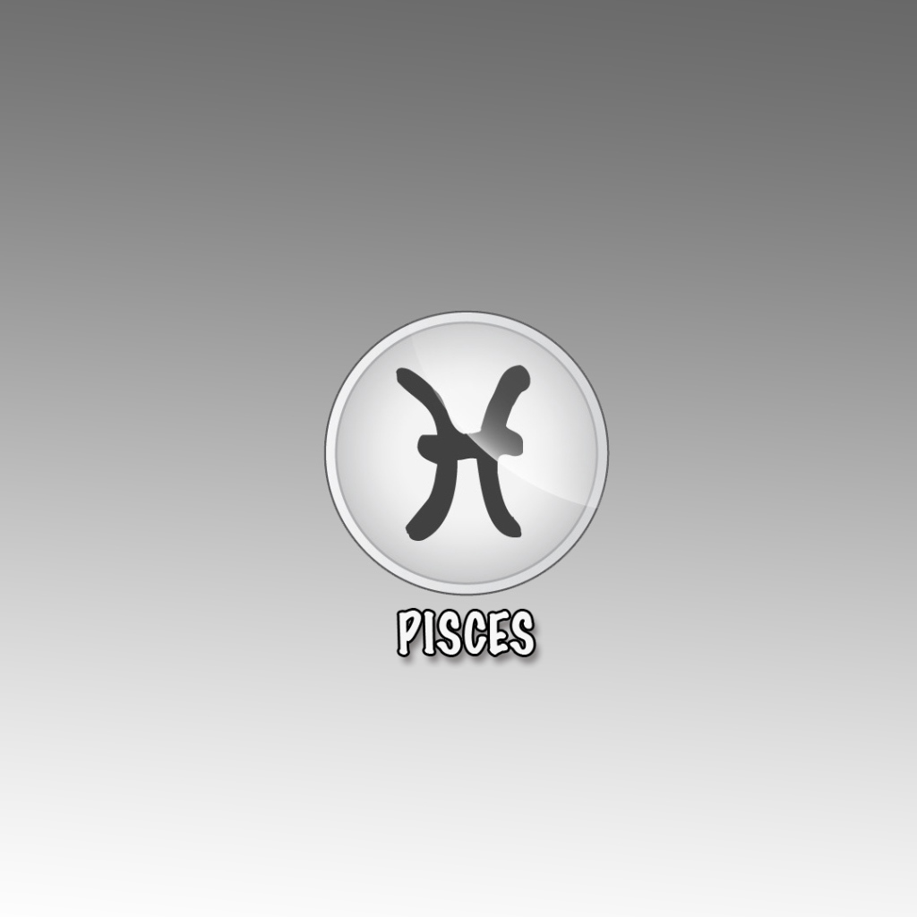 Знак рыбы на сером фоне