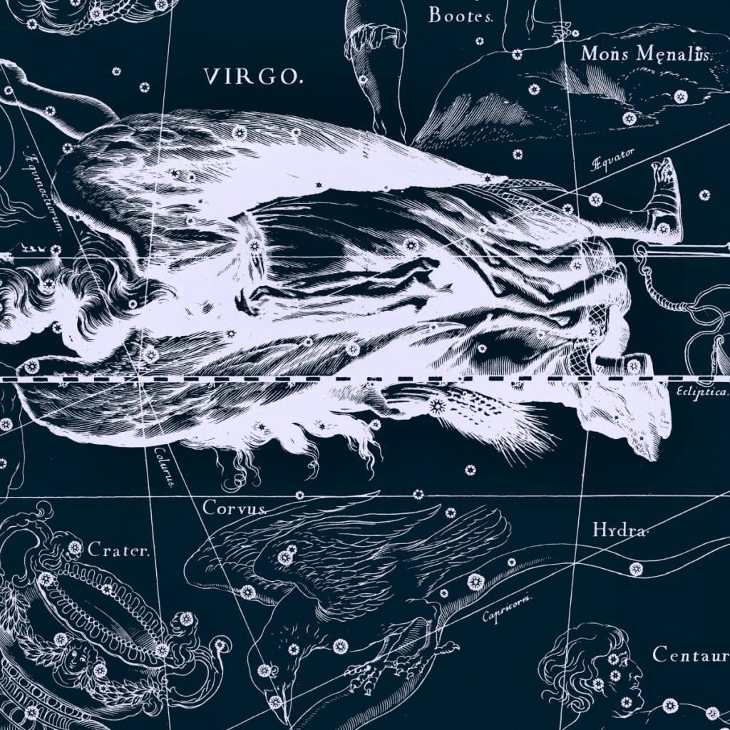 Карта звездного неба, дева