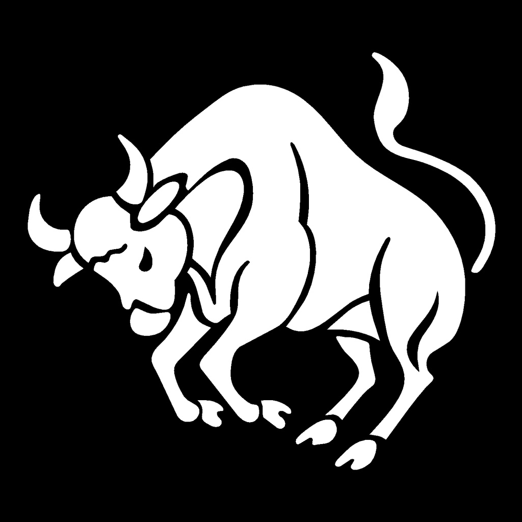 Телец на чёрном фоне