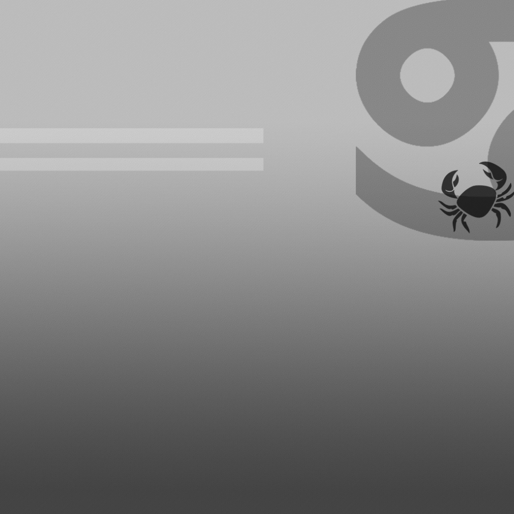 Знак зодиака рак, серый фон 