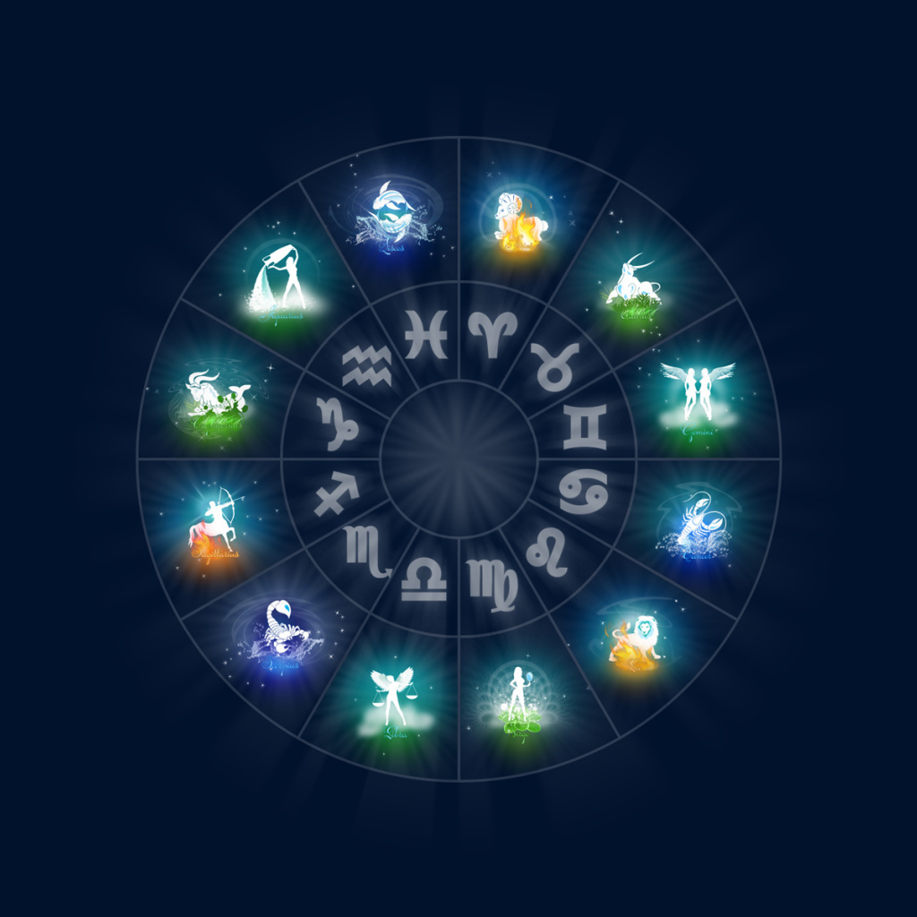 Все знаки зодиака на синем фоне