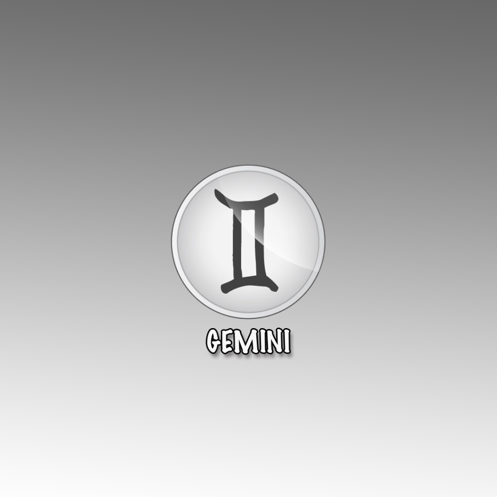 Знак близнецы на сером фоне