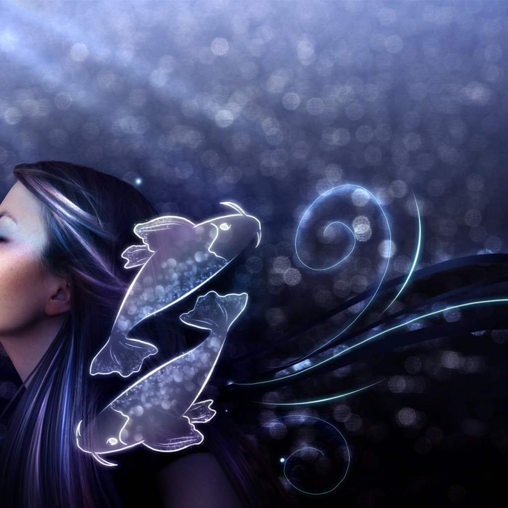 Девушка и знак зодиака рыбы