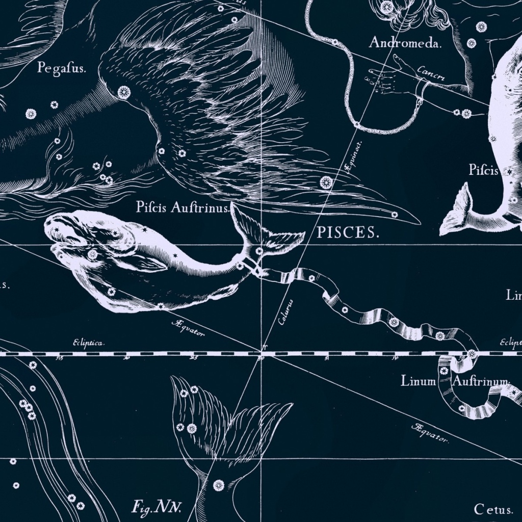 Карта звездного неба, рыбы