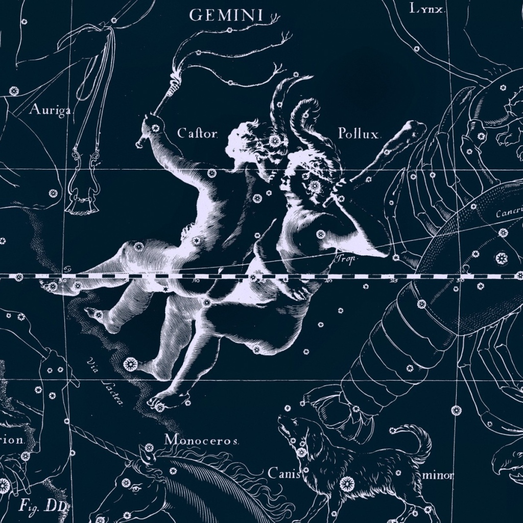 Карта звездного неба, близнецы
