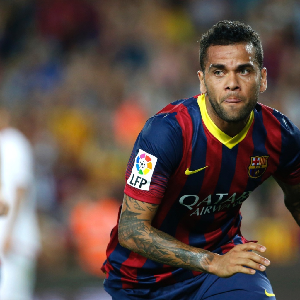 Барселона Даниэл Алвес во время игры