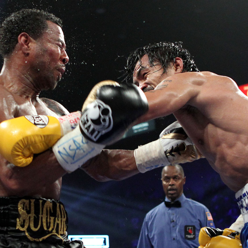 Boxer Shane Mosley versus Pacquiao