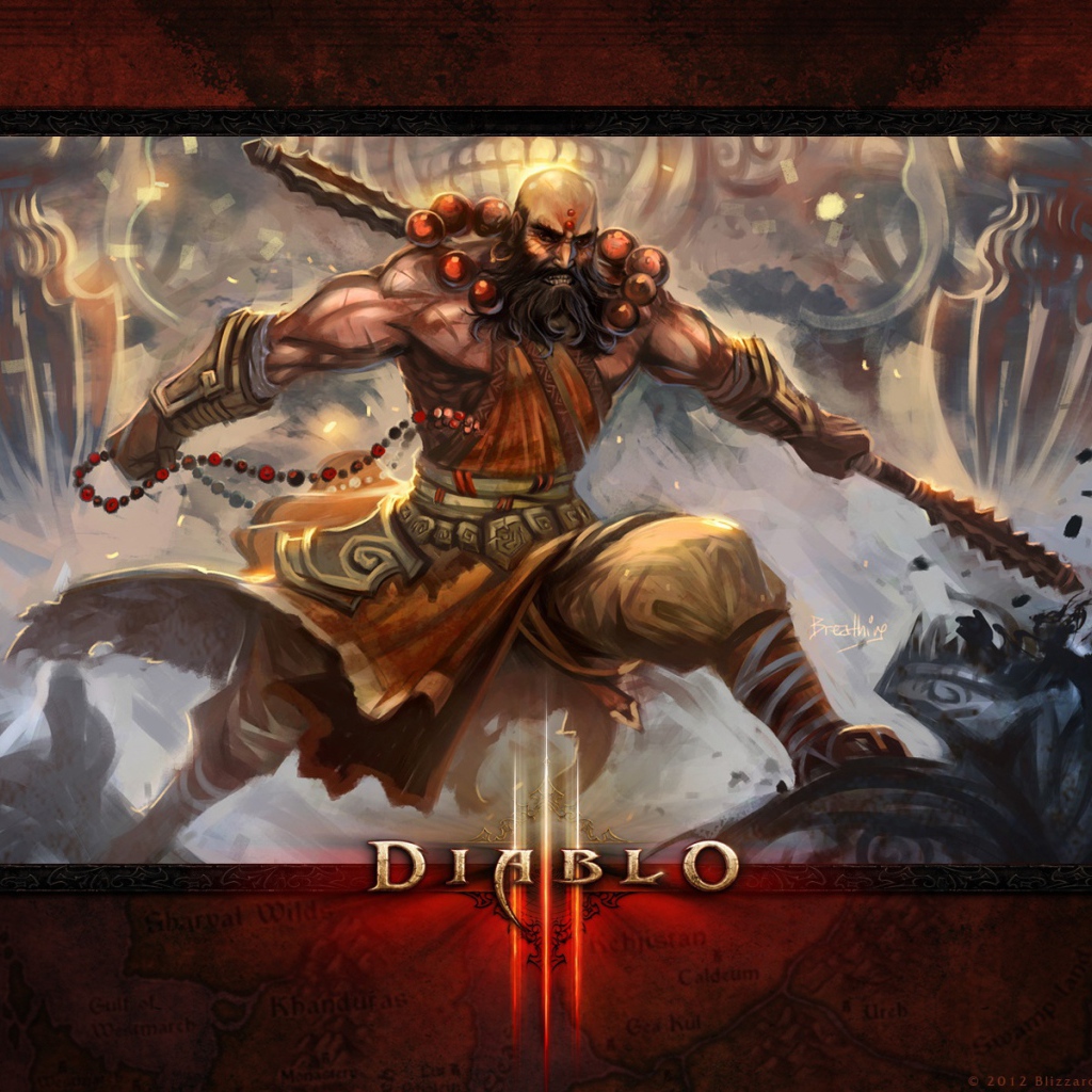 Diablo III: монах широкоформатный HD