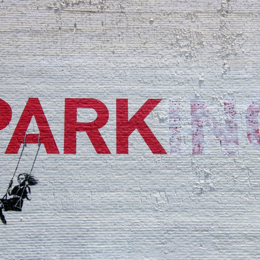 Граффити, парк, художник Бэнкси