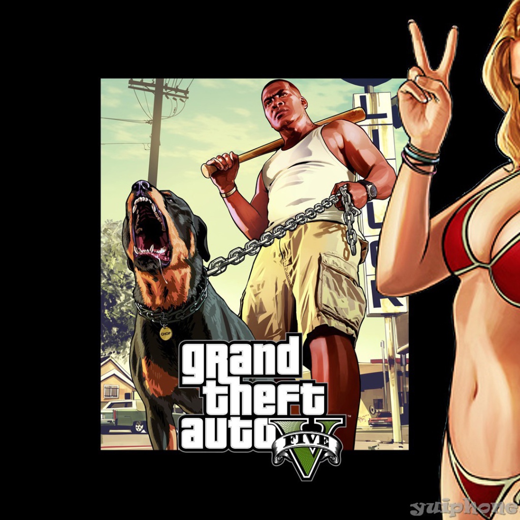 Grand Theft Auto V горячая красотка и собака