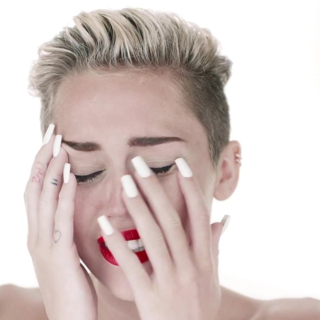 Miley Cyrus in the music video wrecking ball