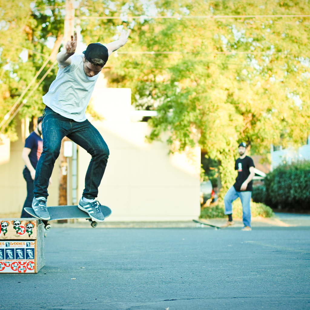 Скейтер выполняет трюк