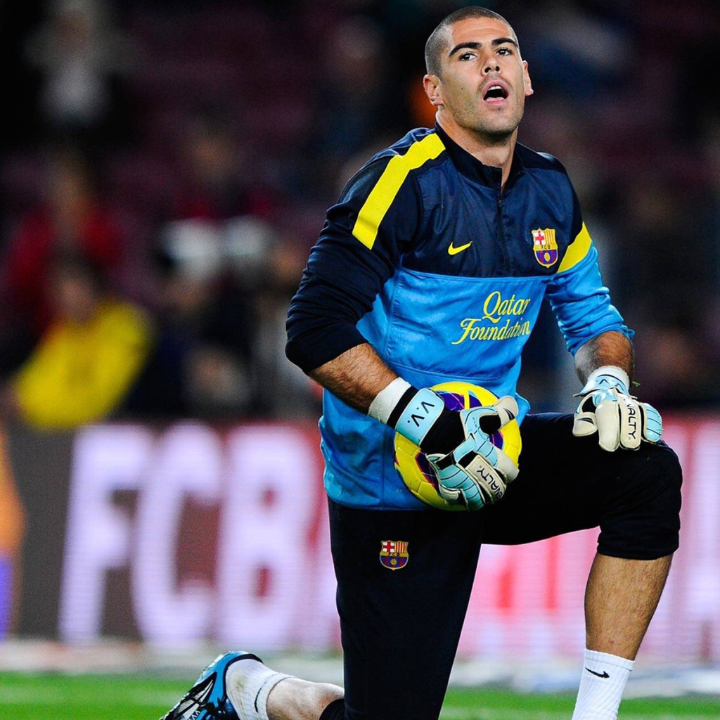 The best goalkeeper of Barcelona Victor Valdes