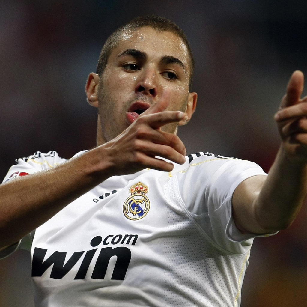 The forward of Real Madrid Karim Benzema closeup