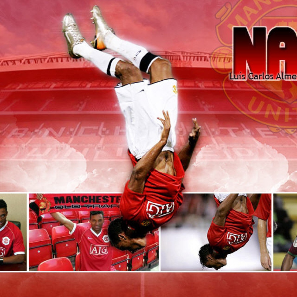 Полузащитник Манчестер Юнайтед Луиш Нани делает сальто