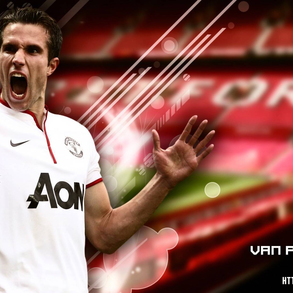 Игрок из Манчестер Юнайтед Робин ван Перси забивает гол