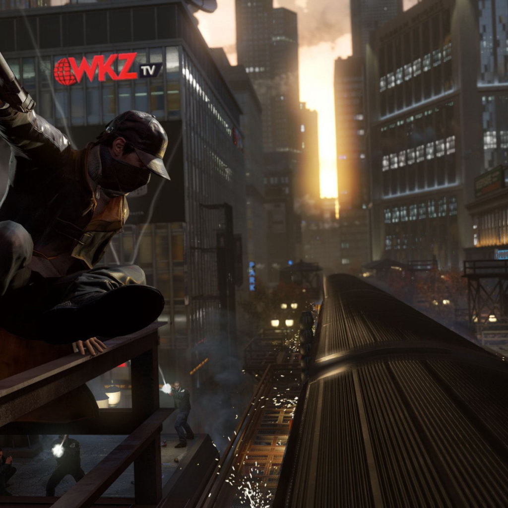 Watch Dogs: прыгает на поезд
