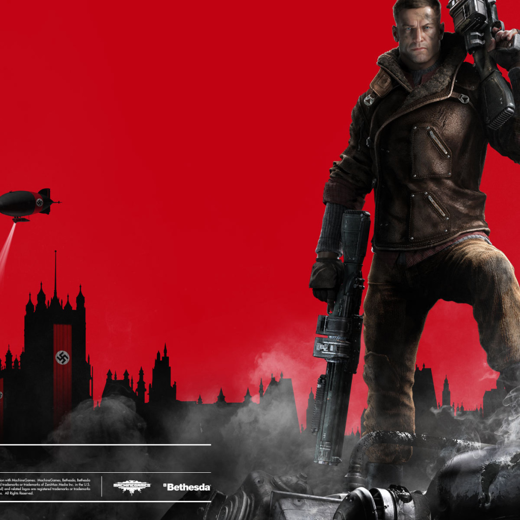 Wolfenstein герой с большими пушками