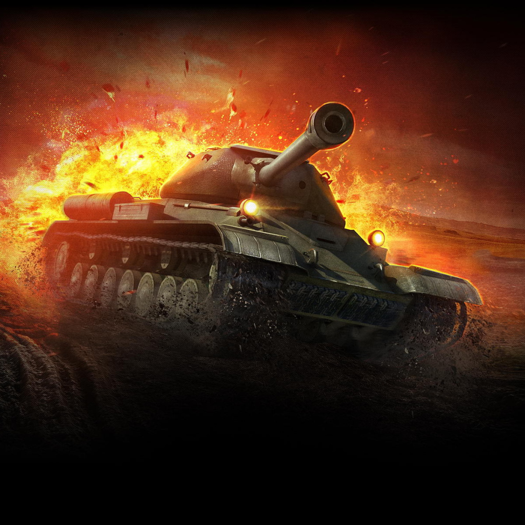 World of Tanks: tank under artillery fire