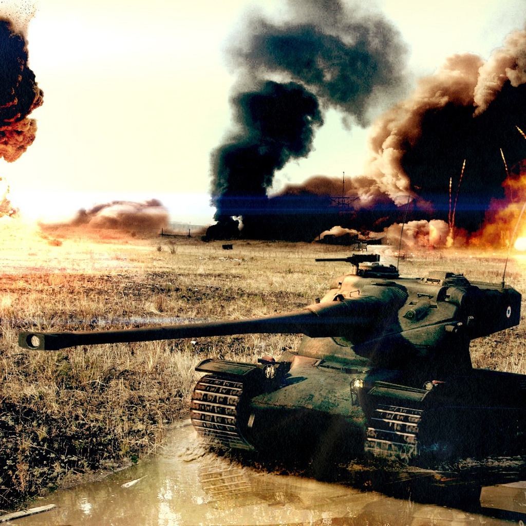 World of Tanks: танк под огненным дождем
