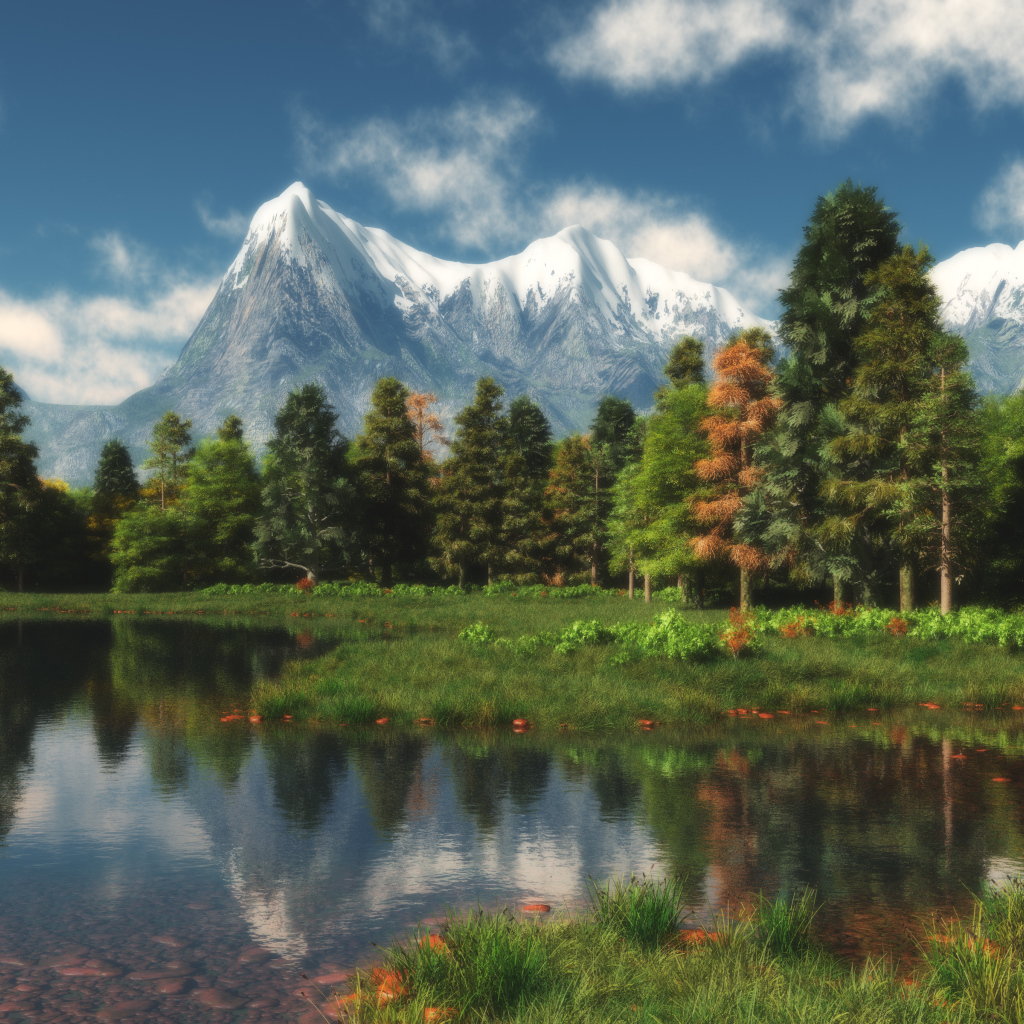 Красивые горы, 3D