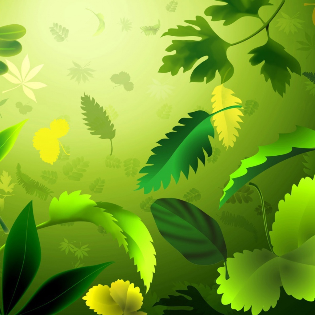 Зеленые листья 3Д