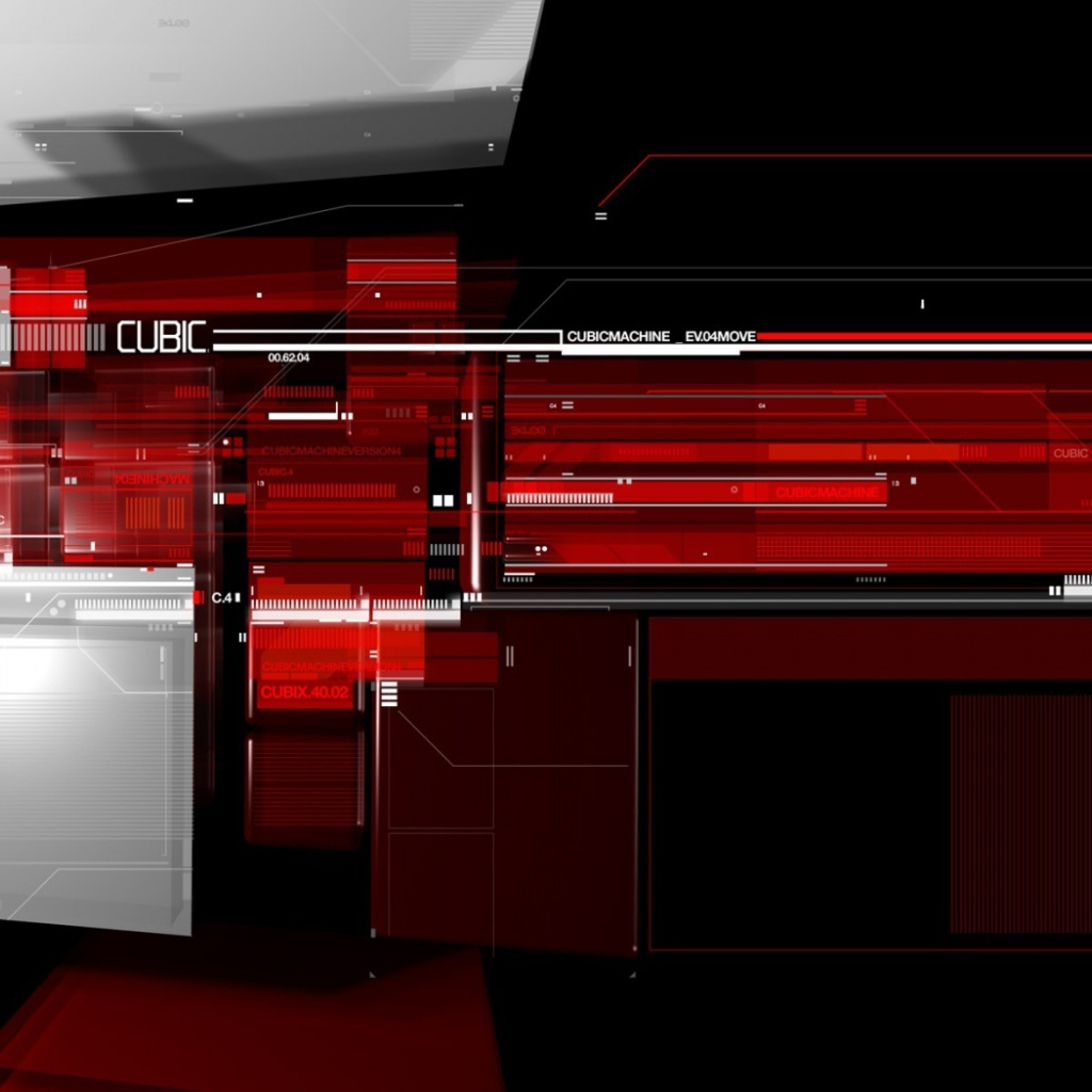 Красное кубическое техно 